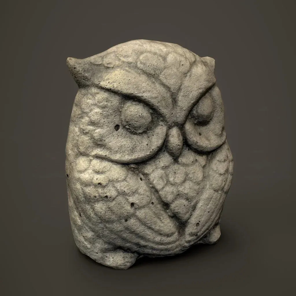 Owl Statue 3D Scanned Asset